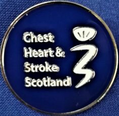 Blue pin badge