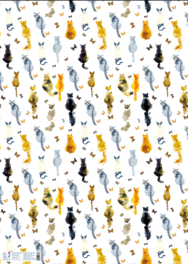 Cats and Butterflies Gift Wrap