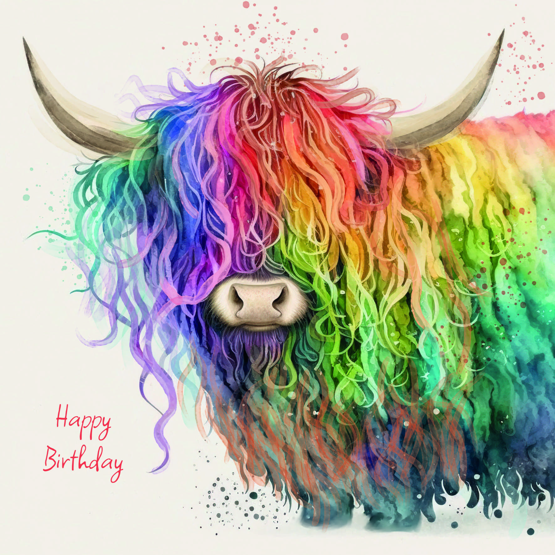 Rainbow Highland Cow