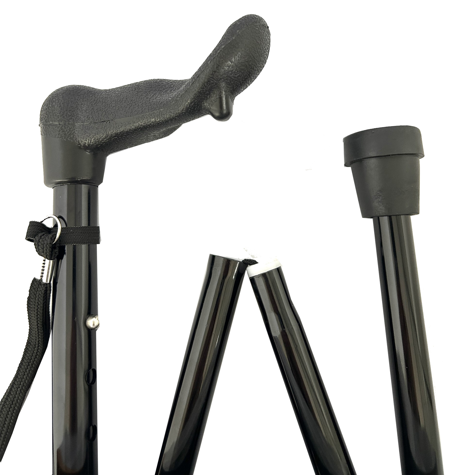 Height Adjustable Aluminium Anatomical Folding Cane,Left Hand