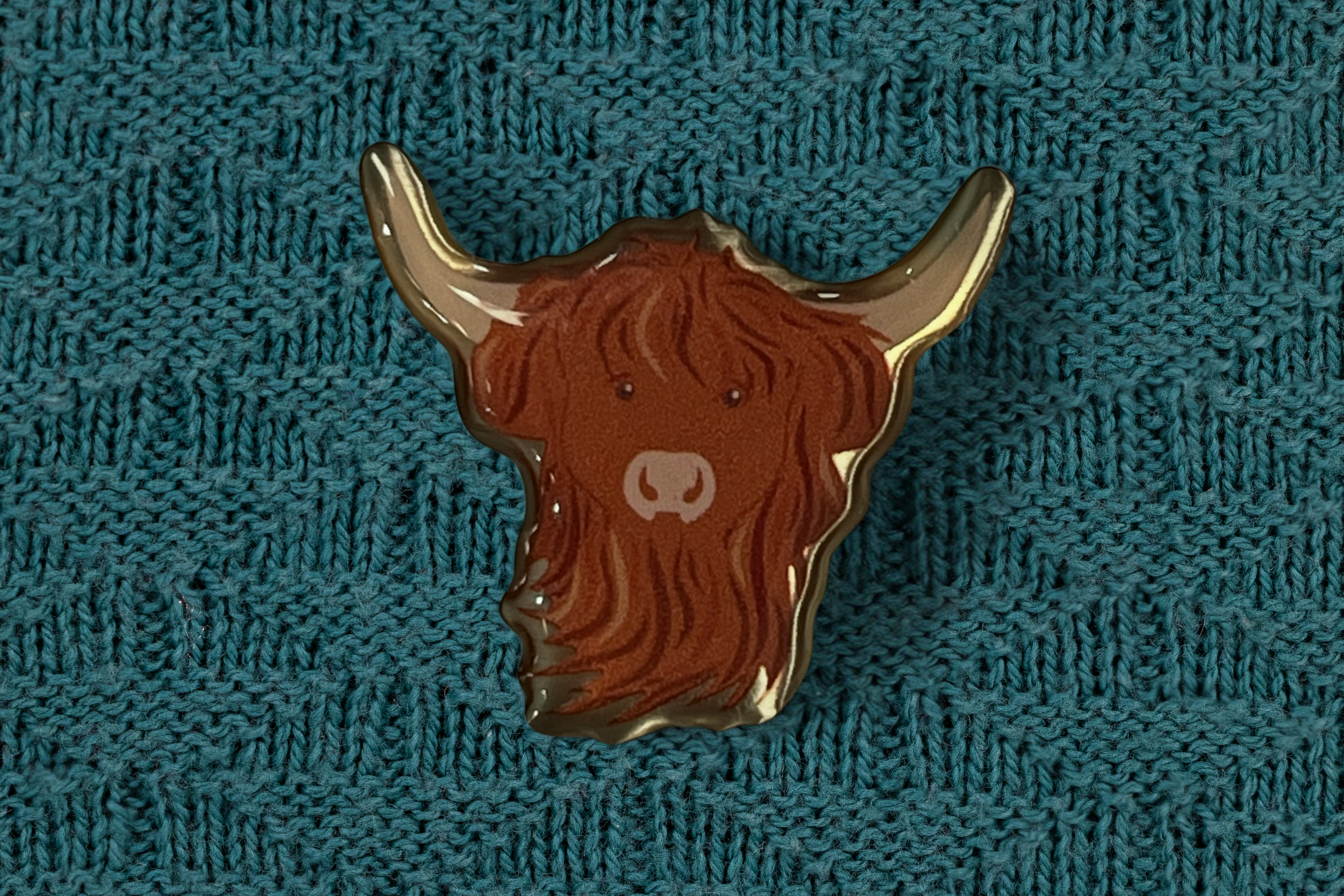 Highland Cow Pin Badge