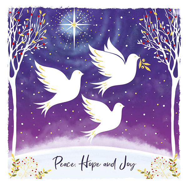 Peace Hope and Joy Doves