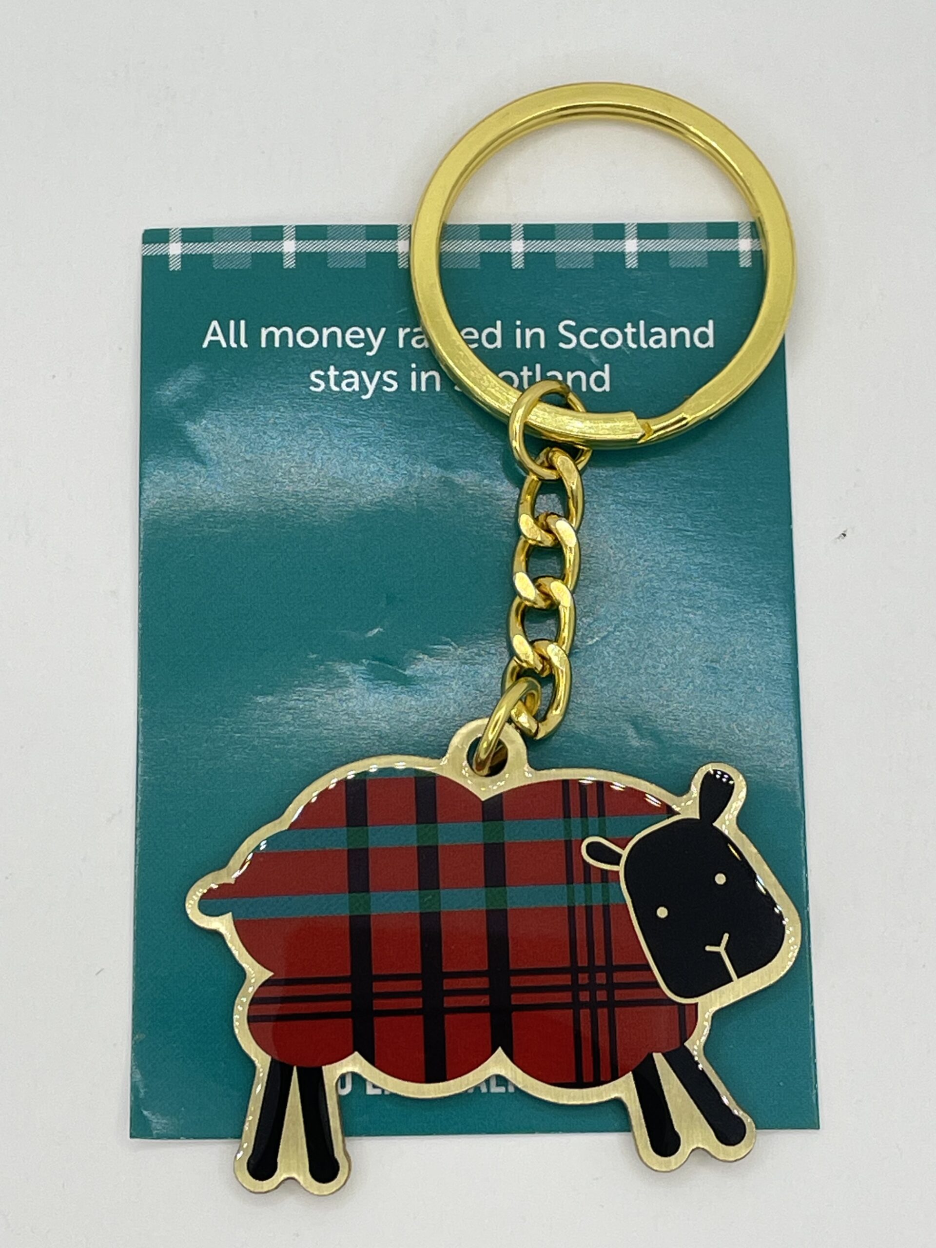 Tartan Sheep Key Ring
