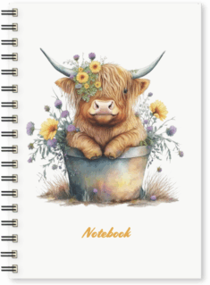 Blossom Coo in Pot A5 Wiro Notebook Ruled