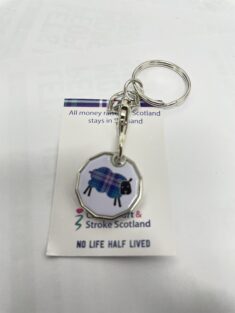 Tartan Sheep Key Holder Ring