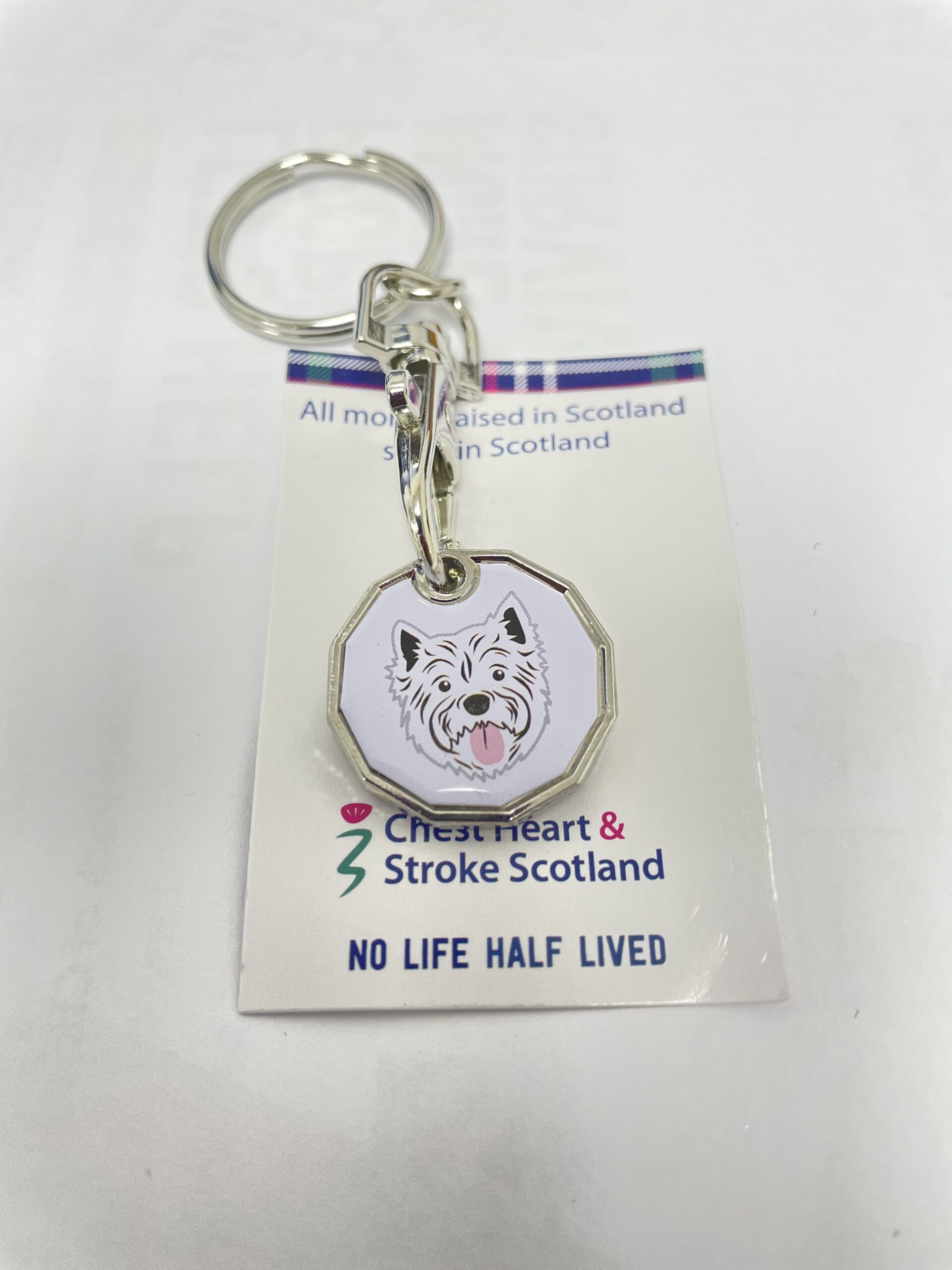 Wee Westie Trolley Coin Keyring