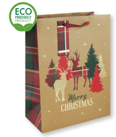 Tartan Deer Bottle Gift bag