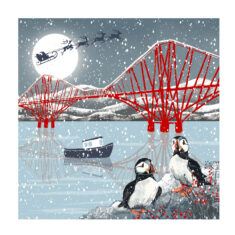 Santa over the Forth Bridges